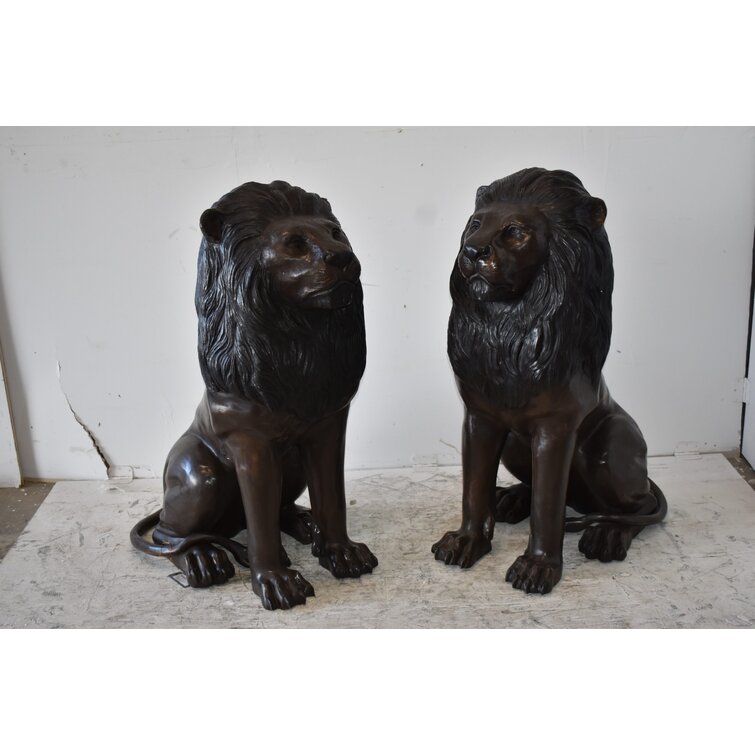 Canora Grey Ernan Lions Sitting Statues Wayfair